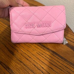 Steve Madden Quilted feminine dainty Pink Wallet nwot